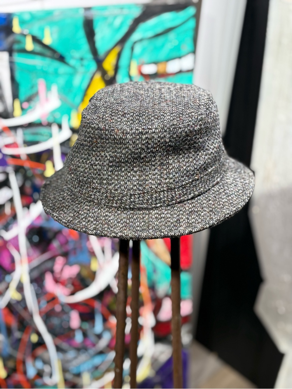 LL Bean bucket hat Harris tweed gore Tex large